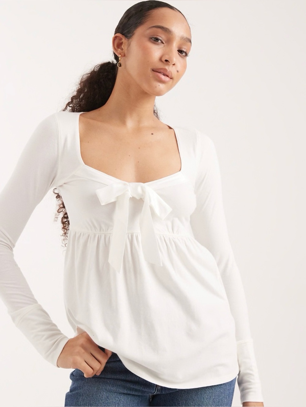 Hollister Baby Doll Top (2) - White and Red